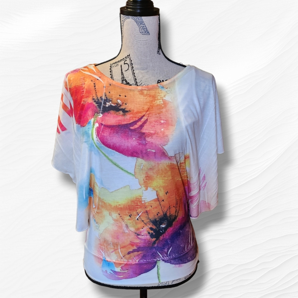 Rue 21 Butterfly Sleeve Floral Top Size S